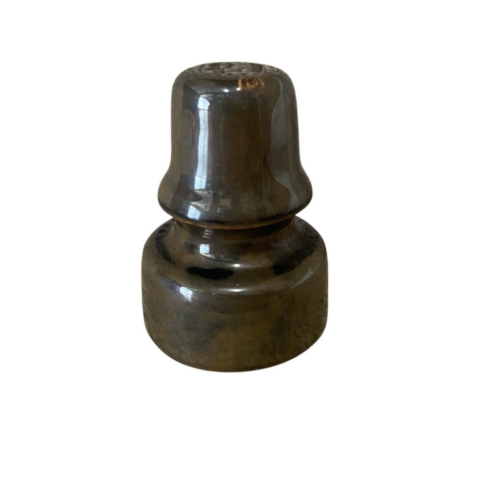 Vintage Brown Mottled Ceramic Electrical Insulator Steam Punk Industrial Decor